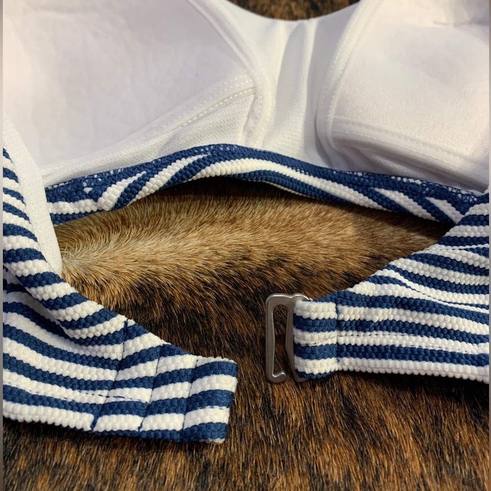 Time and Tru size Large (12-14) blue and white striped bikini top - Picture 6 of 7